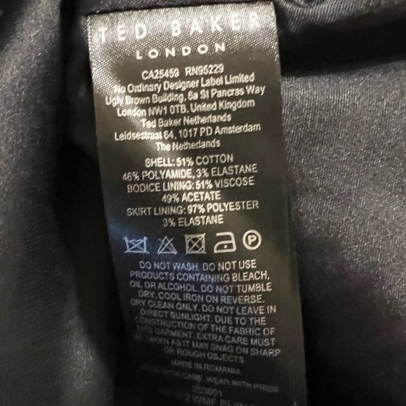 NEW Ted Baker Elynah Asymmetric Peplum Dress $295 Sz 12 - Picture 2 of 14